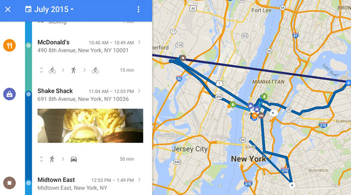 Google Maps представя Timeline