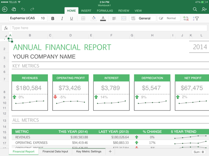 Excel за iPad